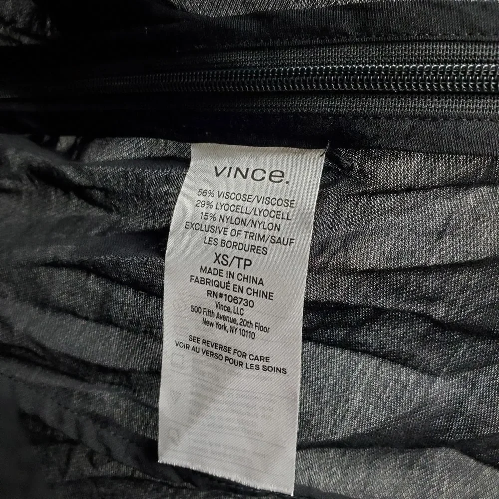 VINCE Lace Trim Cami Hammered Satin Twill Square Neck Camisole Eyelash Sexy NWT - Picture 4 of 7